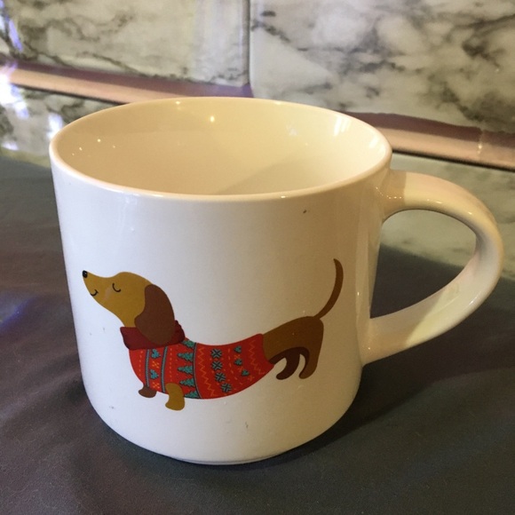 Dachshund Dog Mug - White and Brown - Picture 3 of 3